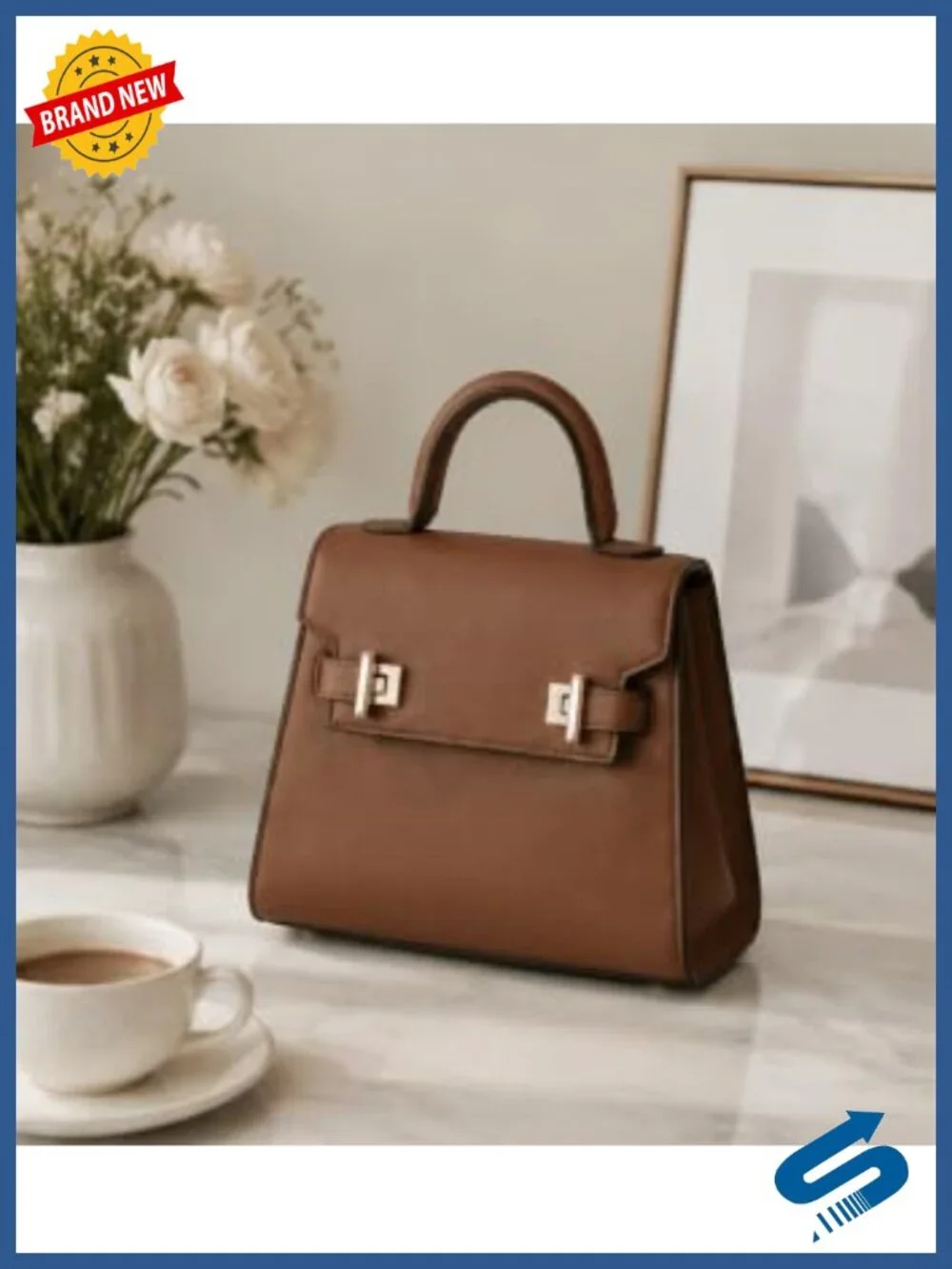 Large PU Leather Shoulder Tote Handbag for Women Work Travel